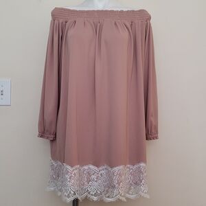 ASOS Off the shoulder blush tunic